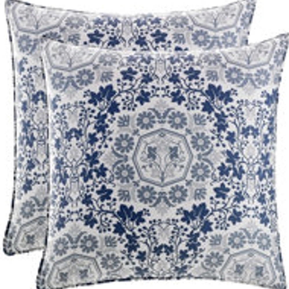 Beautiful European Blue Gray 26 in x 26 in (66cm x 66 cm) Sham Set